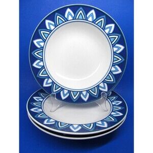 Mikasa Intaglio Villa  9 1/4" Rimmed Soup Bowls  Bundle of 3 discontinued